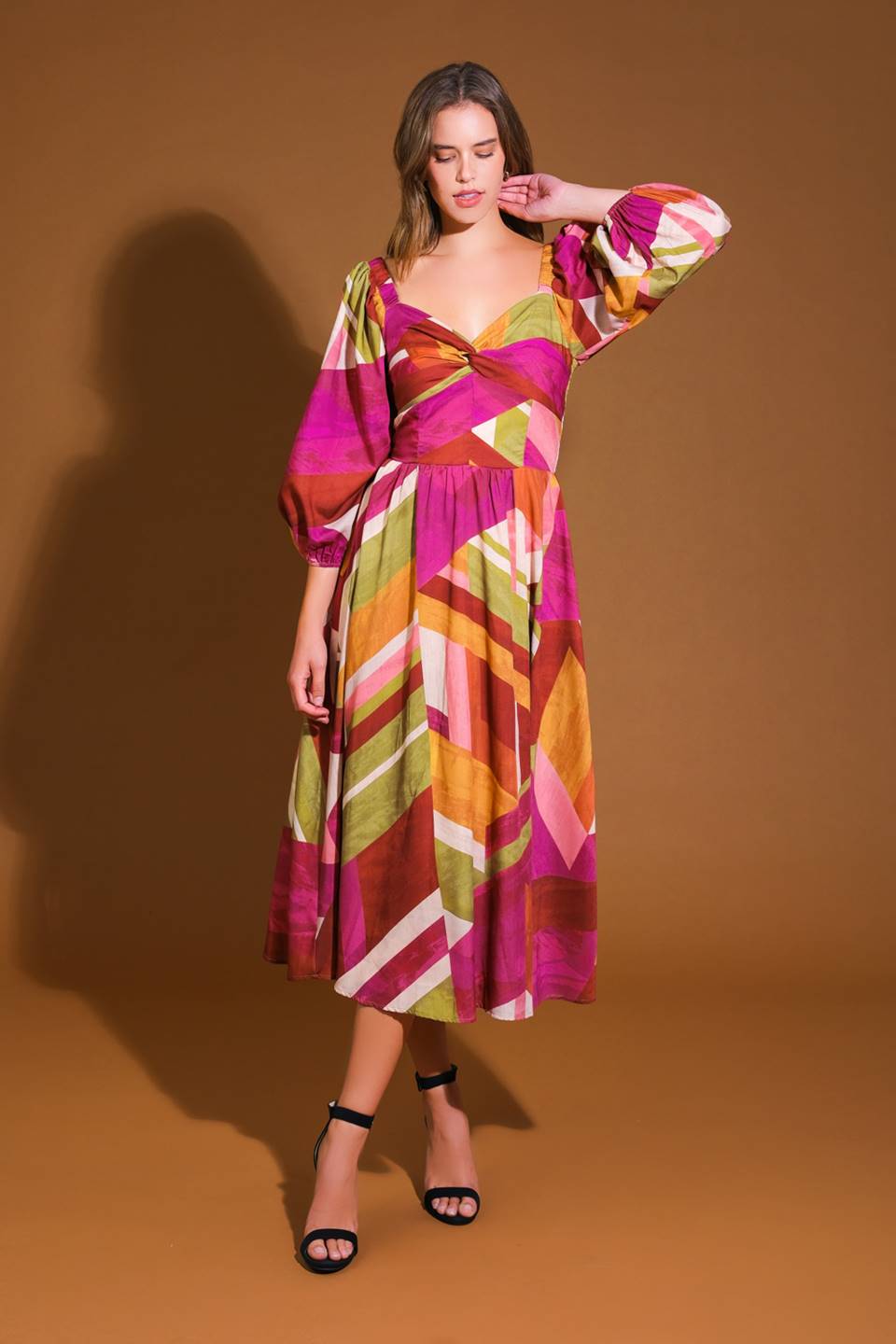 FLORAL CASCADE WOVEN MINI DRESS Flying Tomato